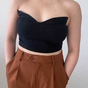 Black Cropped Tube Top